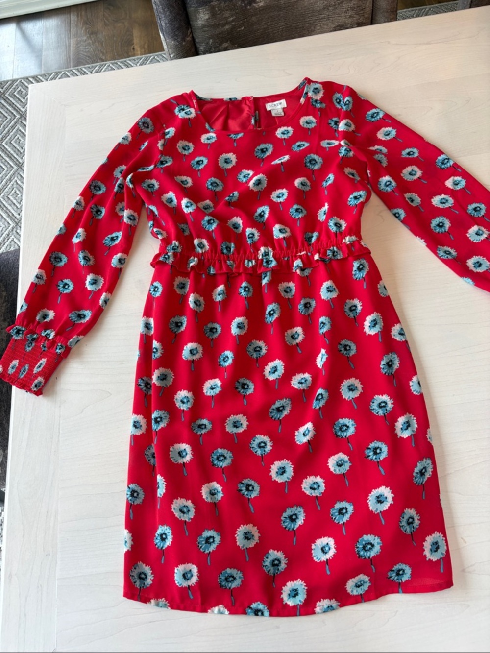 J. Crew Red Floral Mini Dress